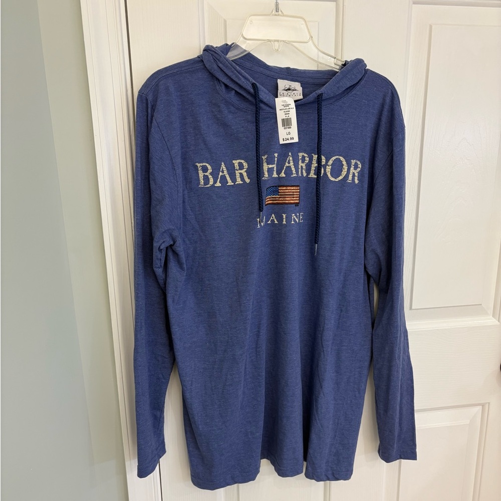 Bar Harbor Maine Long Sleeve Hooded Shirt